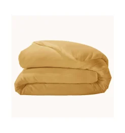 Tradilinge Housse de couette unie en percale de coton (260x240 cm - Ambre)* Housse De Couette