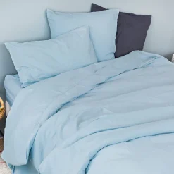 Toison d'Or Housse de couette unie en coton Lavé (200x200 cm - Bleu ciel)* Housse De Couette