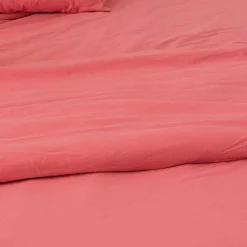 Housse de couette unie en coton Lavé (200x200 cm - Rose)>Toison d'Or Clearance