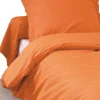 Housse de Couette Unie en 100 % Coton (260x240 cm - Orange corail)>Tradilinge