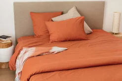 Toison d'Or Housse de couette unie en coton Lavé (140x200 cm - Cuivre)* Housse De Couette