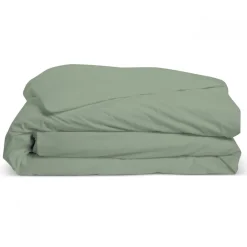 Housse de couette unie 240x260cm PERCALE SAUGE>Bleu Calin New