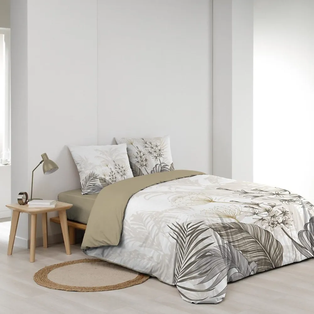 Housse de couette 240x220 + 2 taies BASTILLE 100% coton>Douceur D'Intérieur Discount