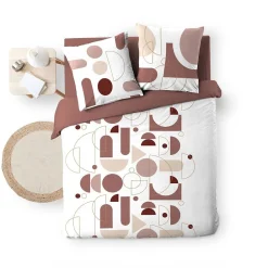 100Comfort Housse de couette 260x240 + 2 taies CHILIPOP ROSE 100% coton* Housse De Couette