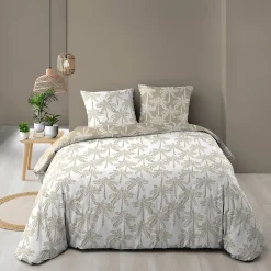 Douceur D'Intérieur Housse de couette 240x220 + 2 taies OLIANA 100% coton 57 fils* Housse De Couette