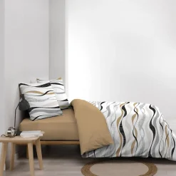 Douceur D'Intérieur Housse de couette 240x220 + 2 taies VAGUELINE Naturel* Housse De Couette