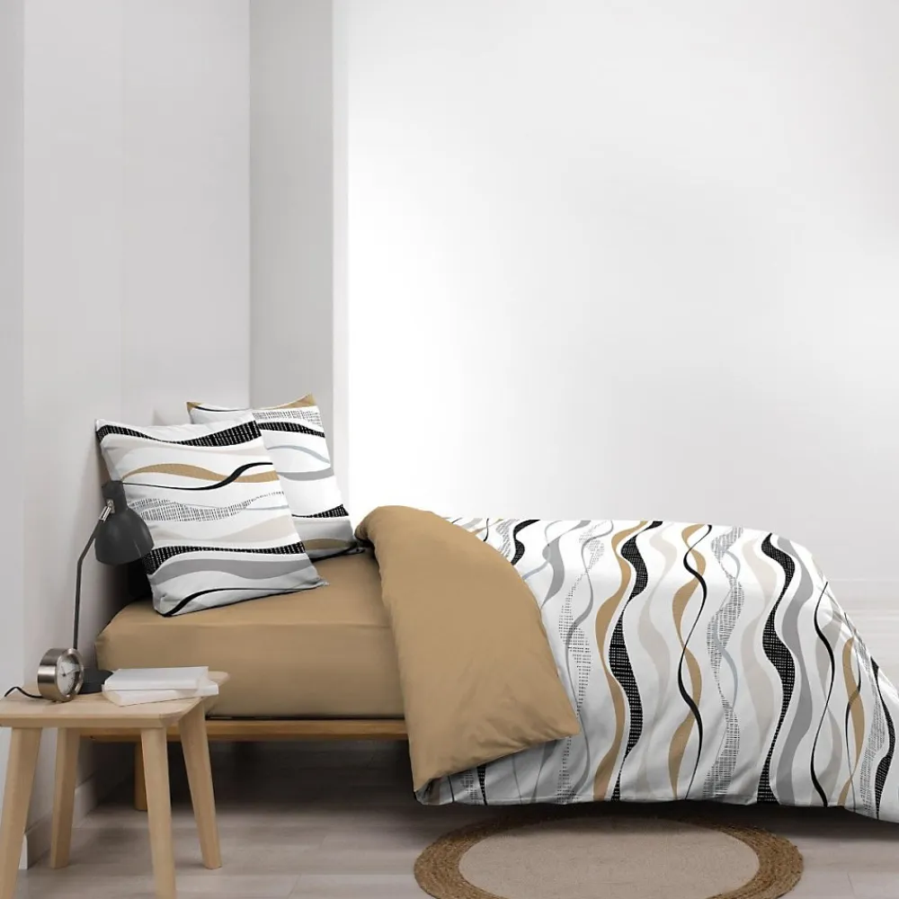 Douceur D'Intérieur Housse de couette 240x220 + 2 taies VAGUELINE Naturel* Housse De Couette