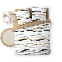 Douceur D'Intérieur Housse de couette 240x220 + 2 taies VAGUELINE Naturel* Housse De Couette