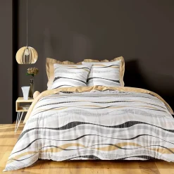 Douceur D'Intérieur Housse de couette 240x220 + 2 taies VAGUELINE Naturel* Housse De Couette