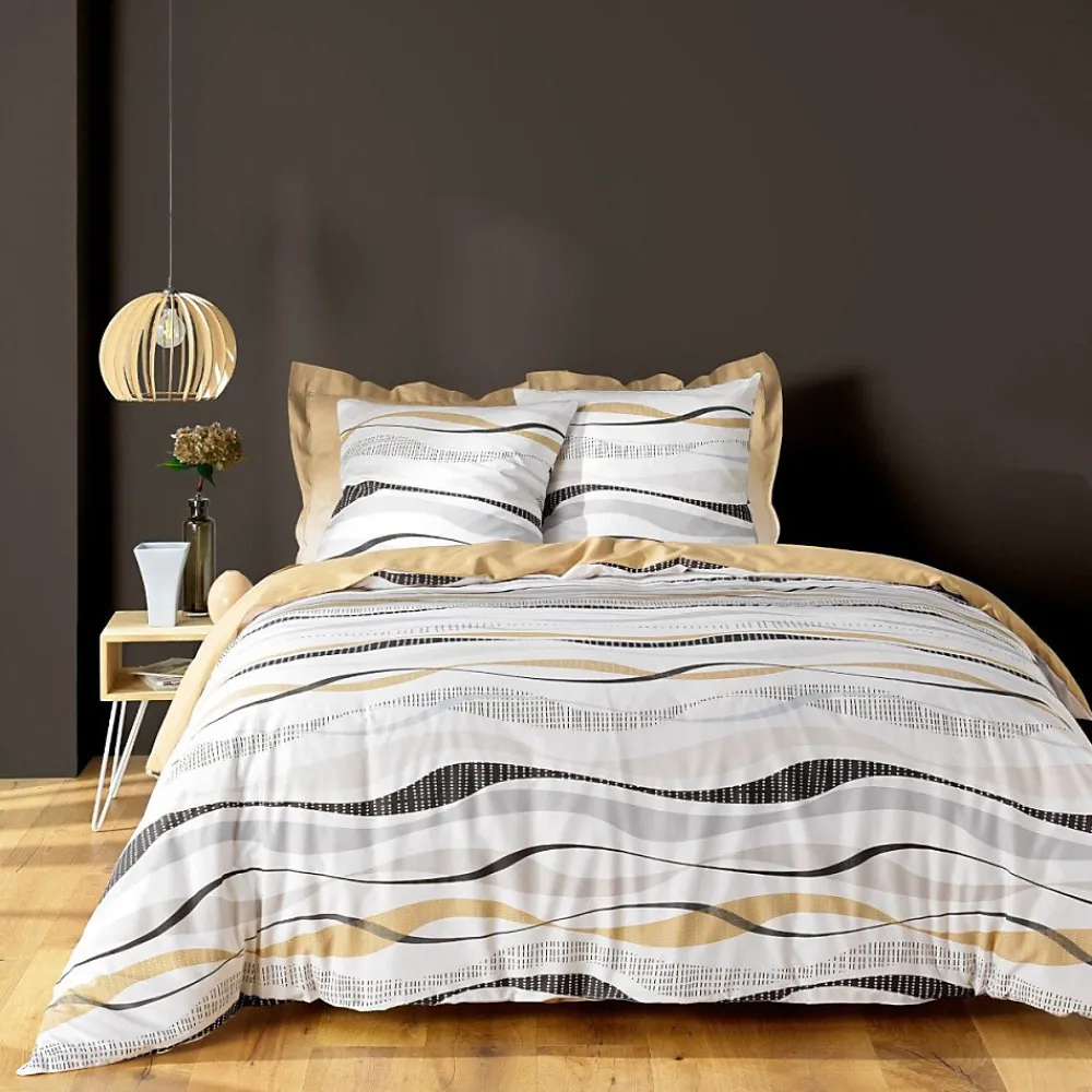 Douceur D'Intérieur Housse de couette 240x220 + 2 taies VAGUELINE Naturel* Housse De Couette