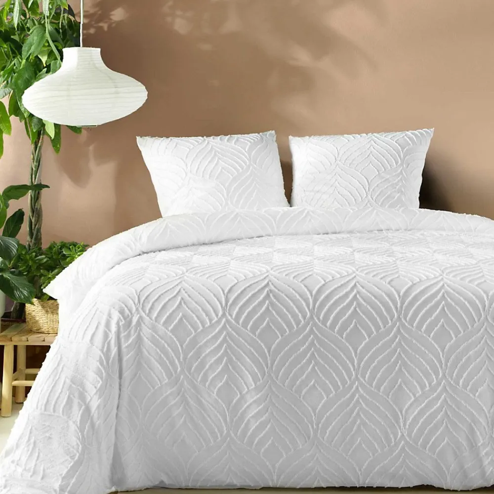 Housse de couette 240x220 + 2 taies tuftée blanche>Douceur D'Intérieur Clearance