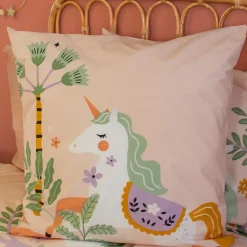 Cote Deco Housse de couette 140x200 + 1 taie LICORNE coton 57fils* Housse De Couette
