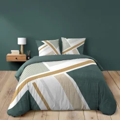 Housse de couette 240x220 + 2 taies ZEPHYR 100% coton>Douceur D'Intérieur Outlet