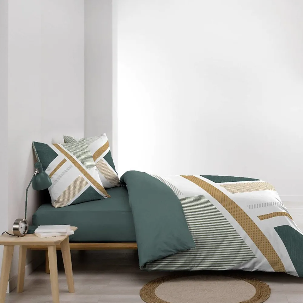 Housse de couette 240x220 + 2 taies ZEPHYR 100% coton>Douceur D'Intérieur Outlet