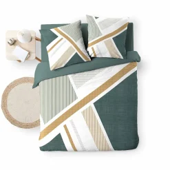 Housse de couette 240x220 + 2 taies ZEPHYR 100% coton><noscript><img width=
