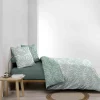 Douceur D'Intérieur Housse de couette 240x220 + 2 taies MALIA sauge 100% coton* Housse De Couette