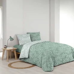 Douceur D'Intérieur Housse de couette 240x220 + 2 taies MALIA sauge 100% coton* Housse De Couette