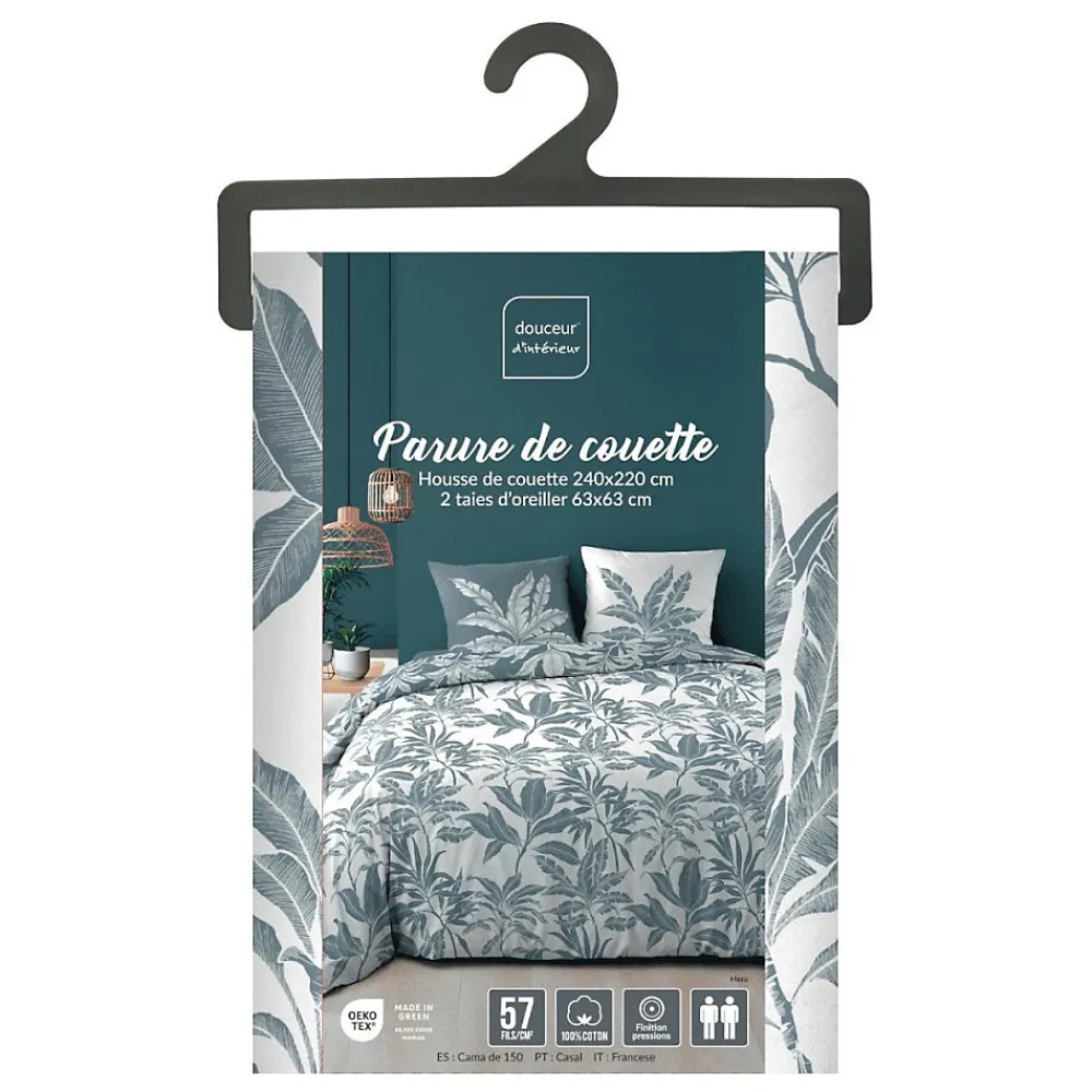 Douceur D'Intérieur Housse de couette 240x220 + 2 taies HERA 100% coton 57fils* Housse De Couette