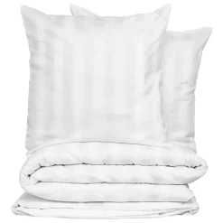 Atmosphera Créateur D'Intérieur Housse de couette 240x220 + 2 taies coton satiné blanc* Housse De Couette