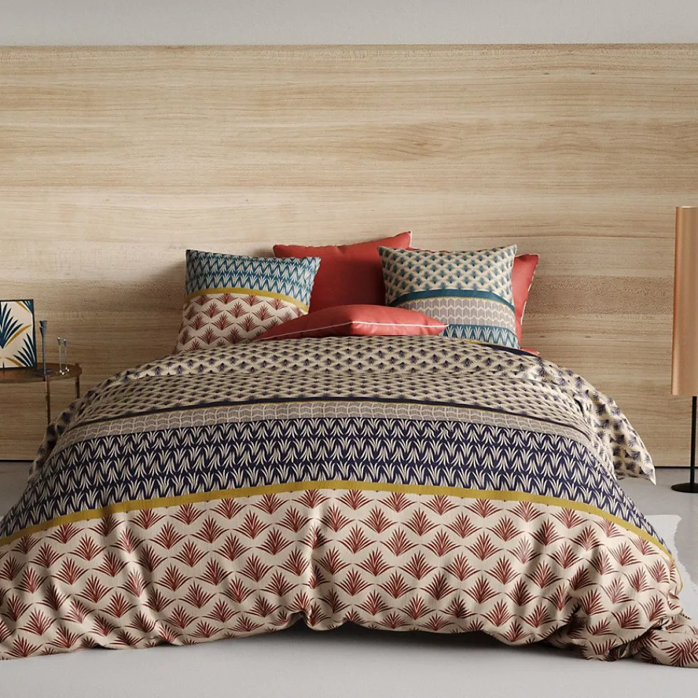 Housse de couette 260x240 + 2 taies Manille coton Percale 71 fils>Atelier Du Coton Outlet