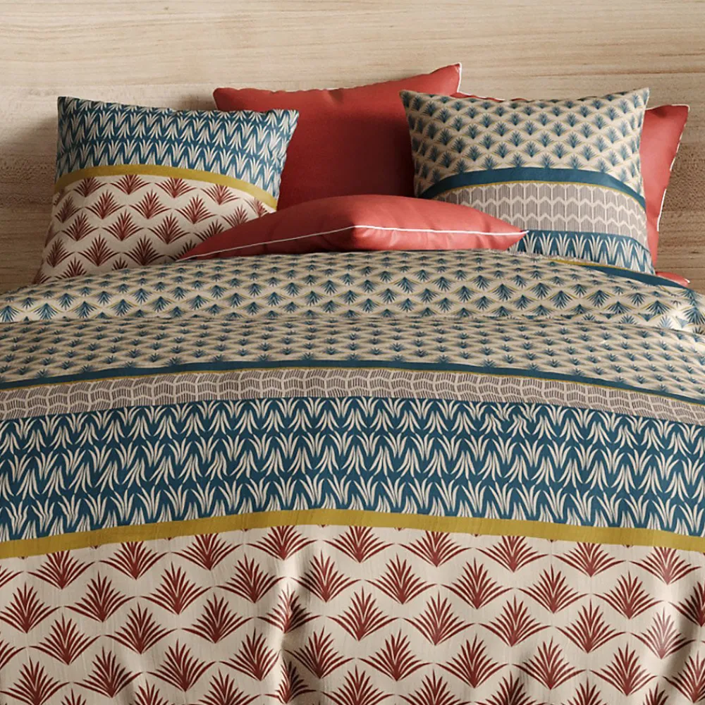 Housse de couette 260x240 + 2 taies Manille coton Percale 71 fils>Atelier Du Coton Outlet