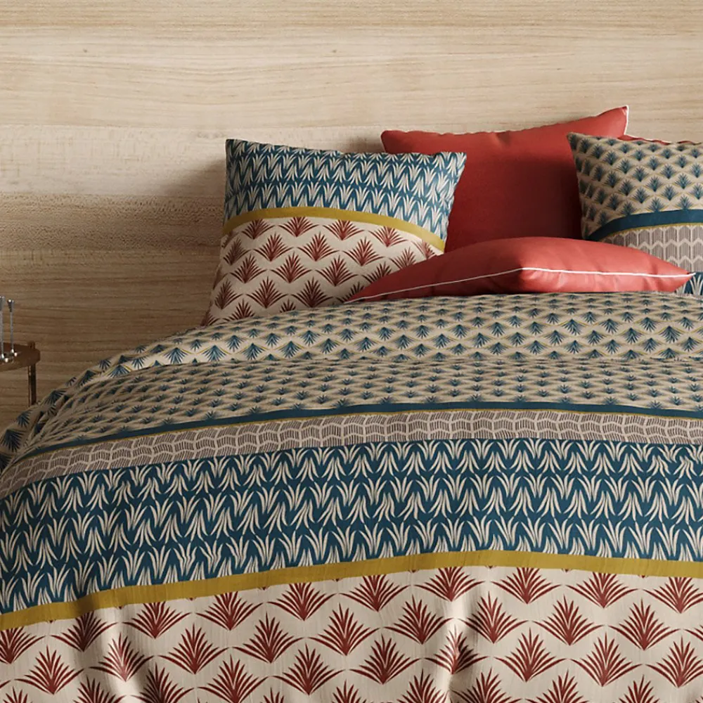 Housse de couette 260x240 + 2 taies Manille coton Percale 71 fils>Atelier Du Coton Outlet