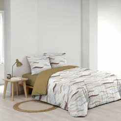 Housse de couette 240x220 + 2 taies imprimées VAGUES><noscript><img width=