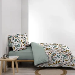 Douceur D'Intérieur Housse de couette 240x220 + 2 taies imprimées feuillages* Housse De Couette