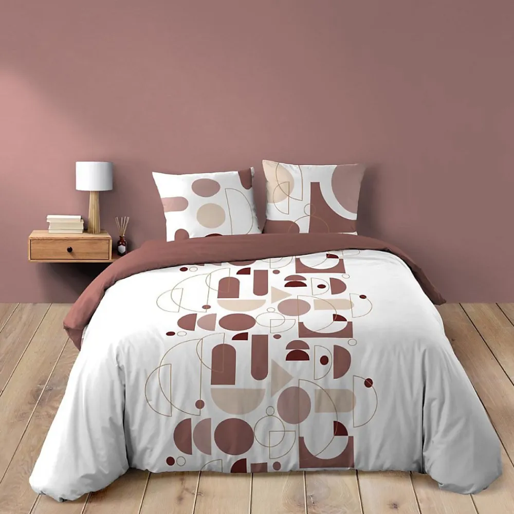 Douceur D'Intérieur Housse de couette 240x220 + 2 taies CHILIPOP ROSE 100% coton* Housse De Couette