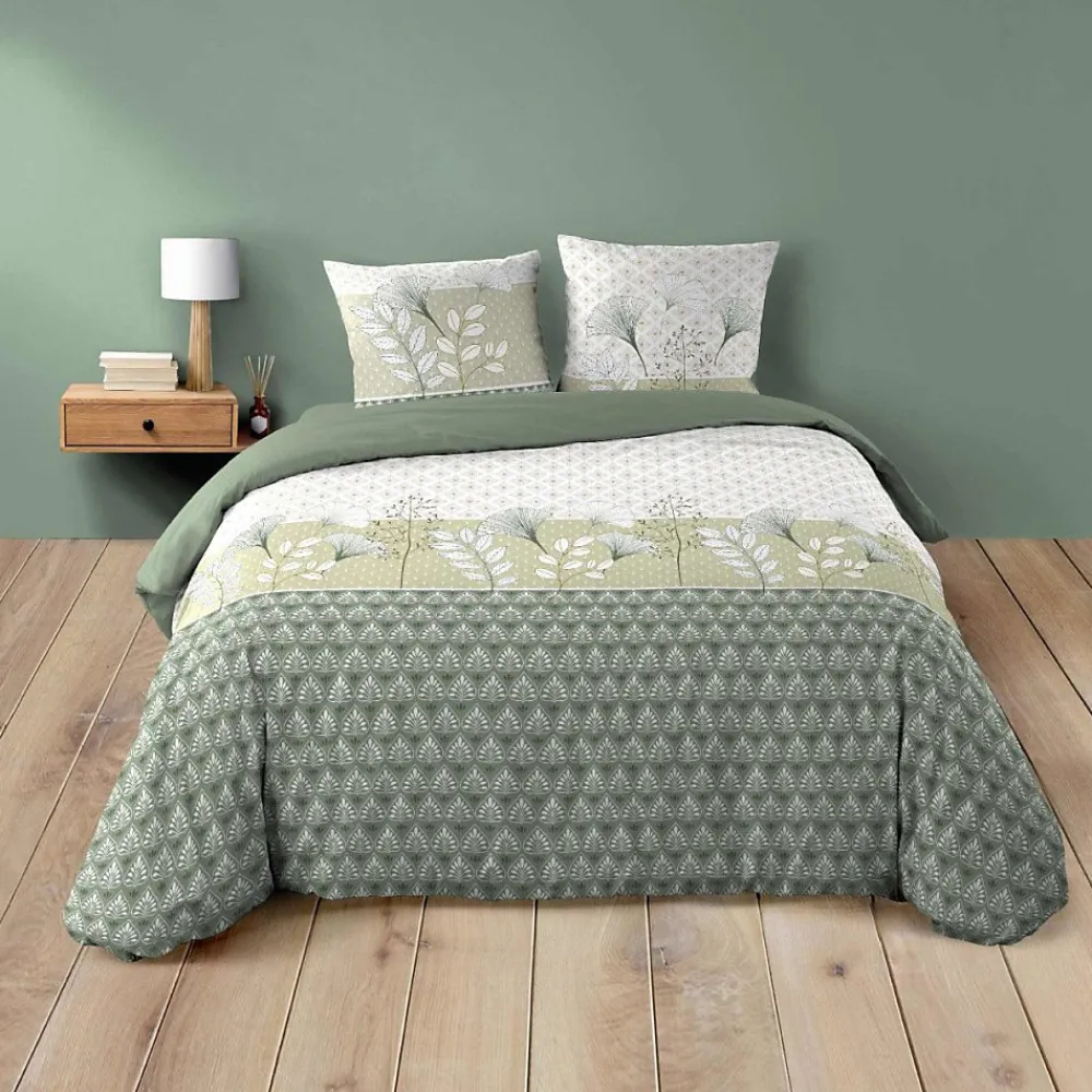 Housse de couette 240x220 + 2 taies POETINE 100% coton>Douceur D'Intérieur Sale