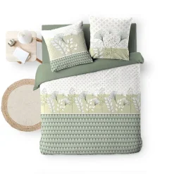 Housse de couette 240x220 + 2 taies POETINE 100% coton><noscript><img width=