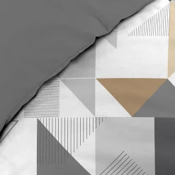 Housse de couette 240x220 + 2 taies TRIGONE microfibre>Douceur D'Intérieur Discount