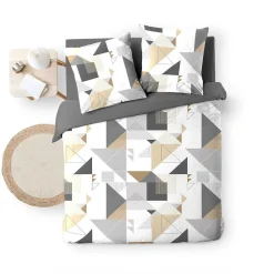 Housse de couette 240x220 + 2 taies TRIGONE microfibre><noscript><img width=