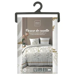 Douceur D'Intérieur Housse de couette 240x220 + 2 taies RAONI 100% coton 57fils* Housse De Couette