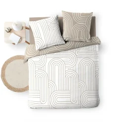 Douceur D'Intérieur Housse de couette 240x220 + 2 taies GEOMETRIQUE 100% coton 57fils* Housse De Couette