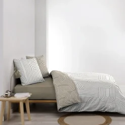 Douceur D'Intérieur Housse de couette 240x220 + 2 taies GEOMETRIQUE 100% coton 57fils* Housse De Couette