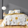 Housse de couette 240x220 + 2 taies GEOMELO ocre>Douceur D'Intérieur Clearance
