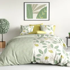 Housse de couette 240x220 ARECA + 2 taies coton 57 fils>Atelier Du Coton
