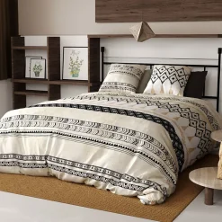 Housse de couette 260x240 Bohème + 2 taies coton 57 fils>Atelier Du Coton