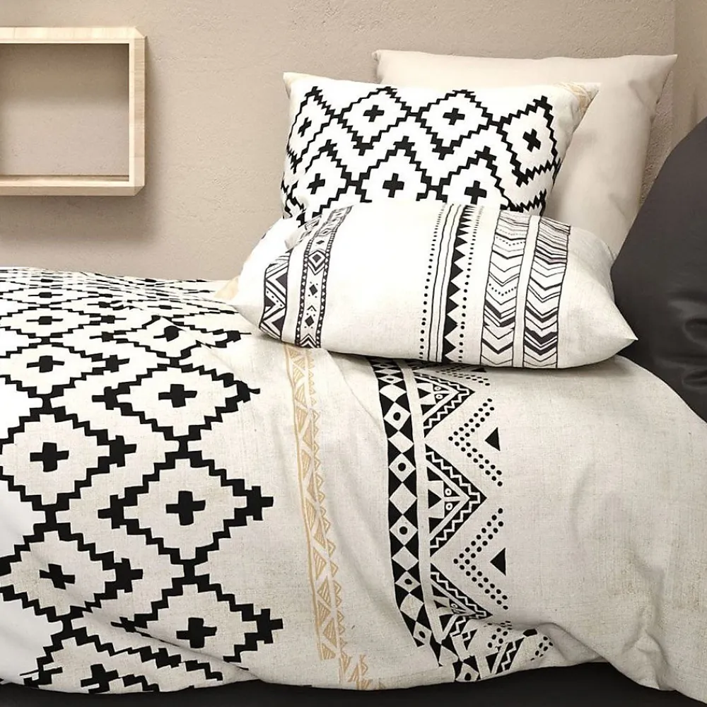 Housse de couette 260x240 Bohème + 2 taies coton 57 fils>Atelier Du Coton