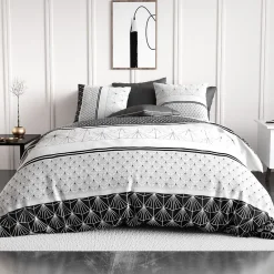 Housse de couette 240x220 Casta + 2 taies coton 57 fils>Atelier Du Coton Clearance