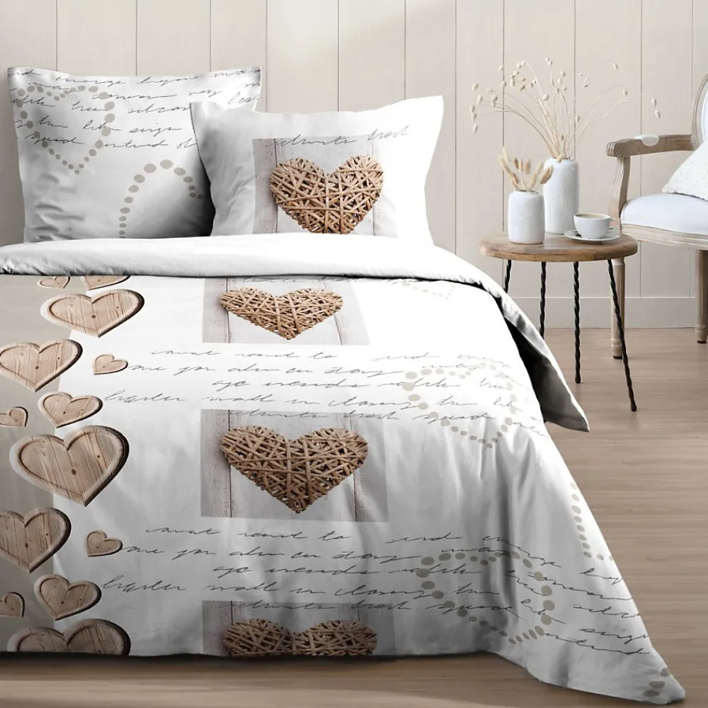 STOF Housse de couette 240x220 CHARMING + 2 taies coton 57 fils* Housse De Couette