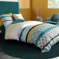 Housse de couette 240x220 CITE D'OR + 2 taies coton 57 fils>Atelier Du Coton Sale