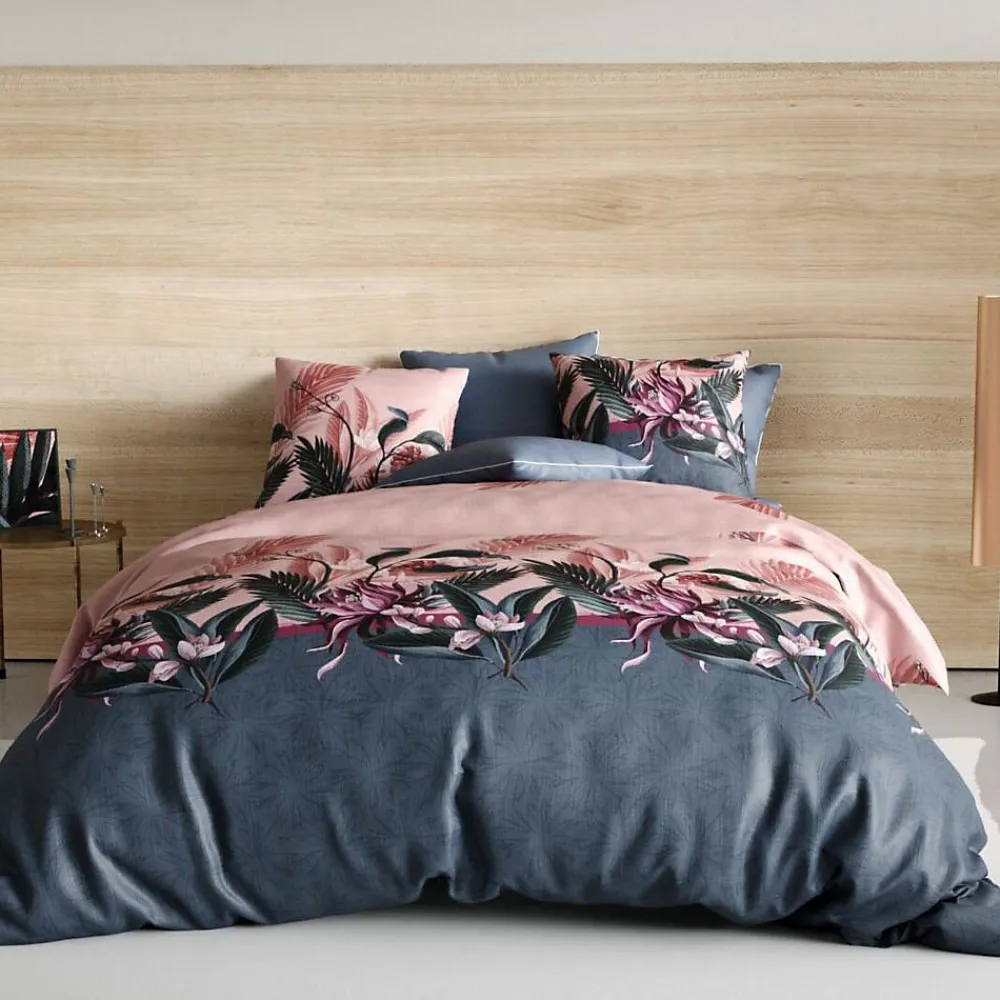 Housse de couette 220x240 cm + 2 taies d'oreiller 63x63 cm coton flora>Housse De Rêve Discount