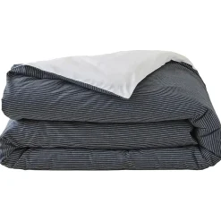 Linnea Housse de couette 200x200 cm coton BRIXTON à rayures noires* Housse De Couette