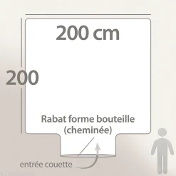 Housse de couette 200x200 cm coton PRETTY blanc><noscript><img width=