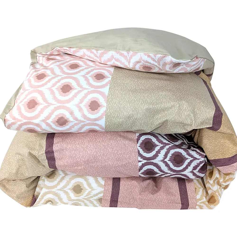 Linnea Housse de couette 300x240 cm coton INOUK rose/beige* Housse De Couette