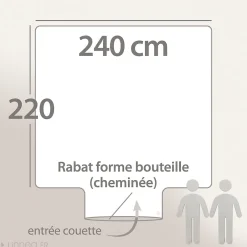 Housse de couette 240x220 cm coton lavé SERENA Beige écru><noscript><img width=