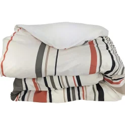 Housse de couette 280x240 cm coton HUGO beige/corail>Linnea Outlet