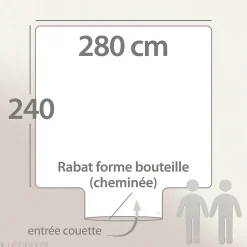 Housse de couette 280x240 cm coton HUGO beige/corail><noscript><img width=